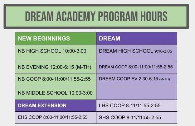 DREAM Academy Program Hours 24-25